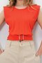 Women's Textured Fabric Blouse with Buckle Detail - 3