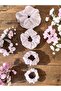 Women's White 4-Piece Satin Scrunchie Hair Rubber Set - Bagel Buckle (Oversize, Large, Medium, Mini Size) - 2