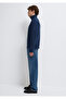 Semi-Zip Navy Blue Sweatshirt 0S10465-70497 - 4