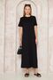 Women's Black Short Sleeve Full Length Wear-Go Basic Dress / Buttoned on the Shoulder / Slit / Casual Sports 3618308 - 3