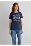 Butterfly Printed Navy Blue T-Shirt Semi Slim Fit / Semi Slim Fit 1613491-70487 - 3