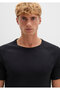 Black Rib Detailed Fitted T-Shirt -06605902 - 6