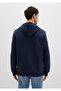 Logo Printed Hooded Navy Blue Sweatshirt 065606-28417 - 4