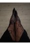 Black Stone Roses Lace Stylish Night-Daily Use Floral Rose Patterned Pantyhose - 3