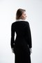 Black Midi Dress with White Shirt Detail - 5
