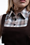 Plaid Shirt Detailed Crop Jacket - Dress Set - 8