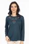 New Model 2024 Embroidered Round Neck Lycra Mother Combed Cotton Blouse 6450 - 3