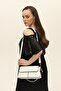 Women's Hand Shoulder Bag with White Logo Detail - 4