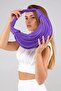 Women's Purple Piping Design Detailed Lined Shoulder Bag - 8