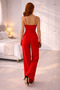Imported Crepe Fabric Strap Wide Leg Jumpsuit Dress (Colorful) - 3