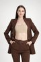Women's Blazer Jacket Belted Trousers Suit Brown - 4