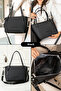 Women's Large 4-Compartment Casual Long-Strap Hand & Shoulder Bag (32x27 cm) - 2