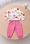 Baby Girl Floral Patterned Sweatshirt & Pink Sweatpants Set (1-4 Years)