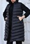 Women's Long Detachable Hooded Waterproof Large Size Filling Puffer Vest