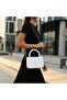 Women's White Mini Box Handbag with Faux Leather Side Cross Strap and Handle Modern Stylish Women's Bags - 4
