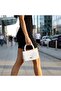 Women's White Mini Box Handbag with Faux Leather Side Cross Strap and Handle Modern Stylish Women's Bags - 6