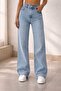 Bipa Super High 90's Snow Wash Blue Lycra Loose Jeans Palazzo Pants - 5