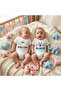 Organic 100% Special Baby Bodysuit for Twins, Unisex Baby Bodysuit