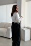 Black Wide Leg Fabric Trousers - 5