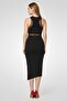 Women Solid Bodycon Dress, Black - 4