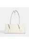Beige Women's Leaf Detailed Patent Leather Leather Shoulder Bag - 3
