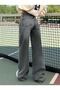 Women's Low Waist Denim Pants with Rips - 2