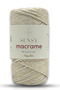 3 mm Glittery Polyester Macramé Thread Ecru 250 Gr Supla Thread and Thread Bag Pi Polyester Thread