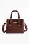Women's Long Strap Simple Stylish Shoulder and Hand Bag with 4 Compartments and Gold Accessories - 2