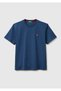Men's blue 100% cotton logo crew neck t-shirt