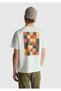 Men's cream 100% cotton front and back Printed logo detailed t-shirt - 3