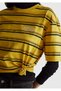 Unisex Yellow 100% Cotton Relaxed Fit Striped Stranger Things T-Shirt - 8