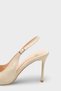 Women's Pointed Toe Open Back Daily Heeled Stiletto Nisiy Beige Crocodile - 6