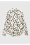 Women's khaki 100% Cotton Patterned regular fit shirt
