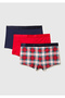 Men's Navy Blue Cotton 3-Piece Boxers - 2