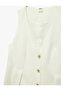 Button Detailed Sleeveless Long V-Neck Vest - 5