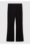 Girl's Black Wide Leg Logo Detailed Tights