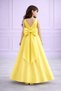 Satin Flower Girl Dress with Pearls at Waist and Bow Round Neckline - 2