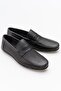 Black Men's Genuine Leather Gel Comfortable Daily Loafer Shoes