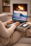 Portable Laptop Stand, Padded Notebook Desk with Tablet Compartment - 3