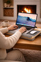Portable Laptop Stand, Padded Notebook Desk with Tablet Compartment