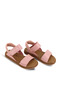 Minta Girl's Leather Sandals Powder - 5