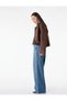 Buttoned Pocket Detail Regular Waist Loose Fit Denim Trousers - Loose Straight Fit Jeans - 2