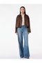 Buttoned Pocket Detail Regular Waist Loose Fit Denim Trousers - Loose Straight Fit Jeans
