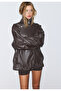 Oversize suni deri ceket