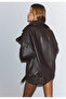 Oversize suni deri ceket - 5