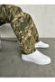 Men's Khaki Baggy Pants with Elastic Waist, Camouflage Print Adjustable Legs, Jogger Pants Pants - 3