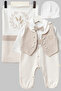 Smokin 3-Piece Baby Boy Hospital Discharge Set – Beige - 2
