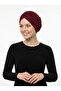 Crystal Tulle Lined Burgundy Ready-made Hijab Hijab Evening Dress Bonnet - 3