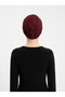Crystal Tulle Lined Burgundy Ready-made Hijab Hijab Evening Dress Bonnet - 4