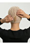 Design Tulle Crystal Stone Embroidered Double-Sided Lined Beige Ready-made Hijab Hijab Evening Dress Bonnet - 5
